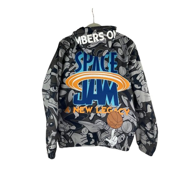 Looney Tunes Space Jam New Legacy Graphic Hooded Jacket M Full Zip Sporty Casual - Picture 7 of 10